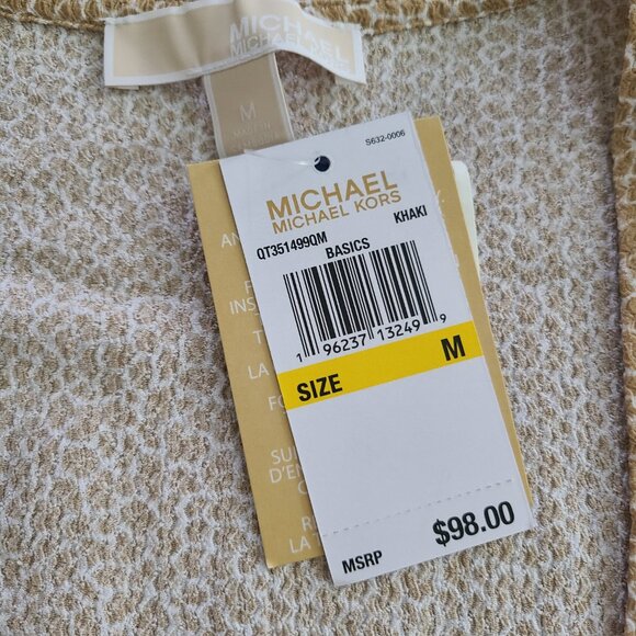 Michael Michael Kors women's khaki short sleeve blouse medium NWT - Picture 9 of 13